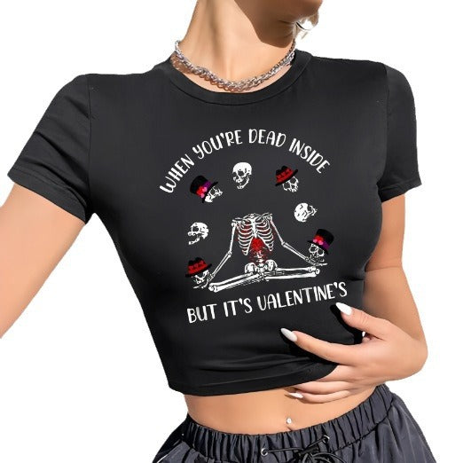 Damen Crop-Top mit innovativem Spinnen-Netz-Design Drune