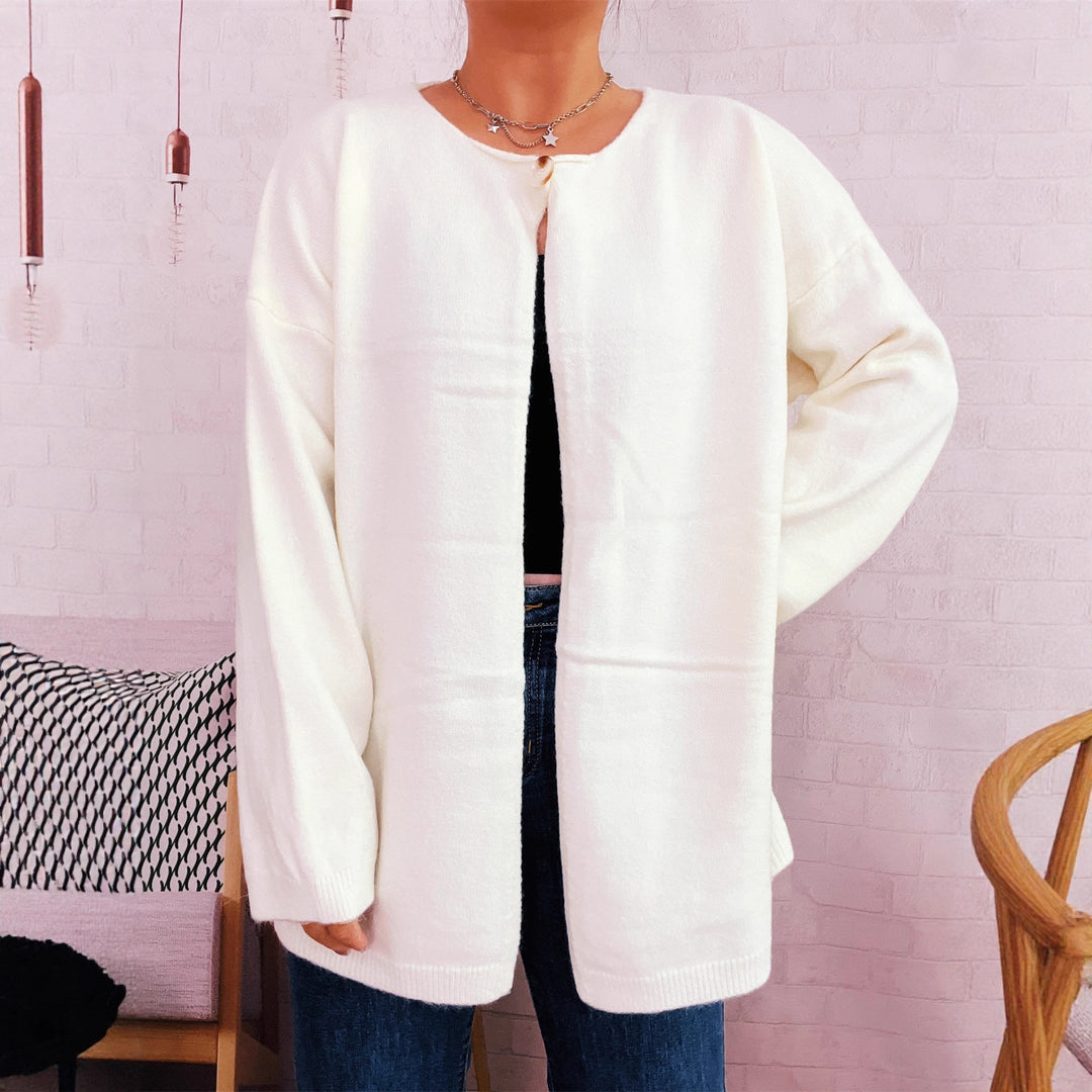 Damen lässiger Strickcardigan mit offenem Schnitt und weichen Materialien Drune