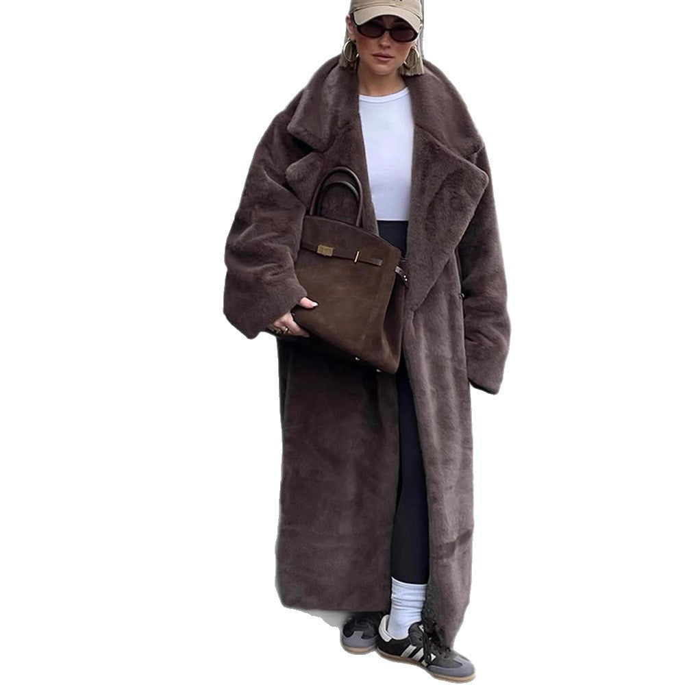 Damen Oversized Kunstfellmantel Drune