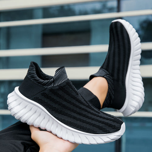 Unisex nan nahtloser Strick-Schlupf-Sneaker mit elastischem Sockenkragen und profiliertem Dämpfungssohlenprofil Drune