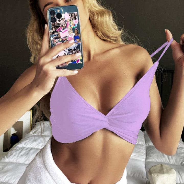 Damen Push-Up Bikinioberteil mit verspieltem Wickeldetail Drune