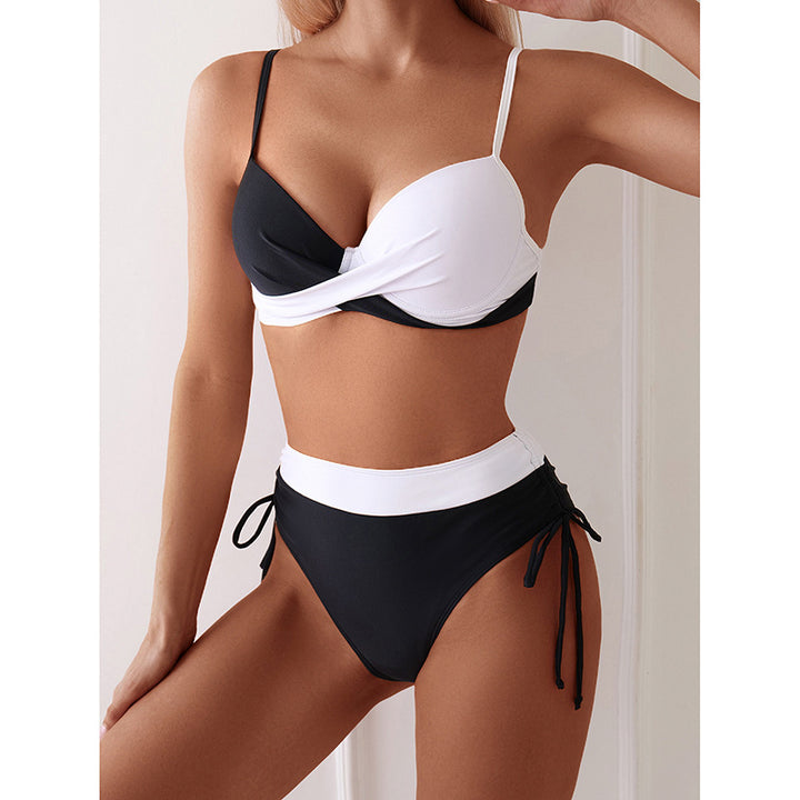Damen Hochtaillierter Bikini mit modischem Wickel-Design Drune