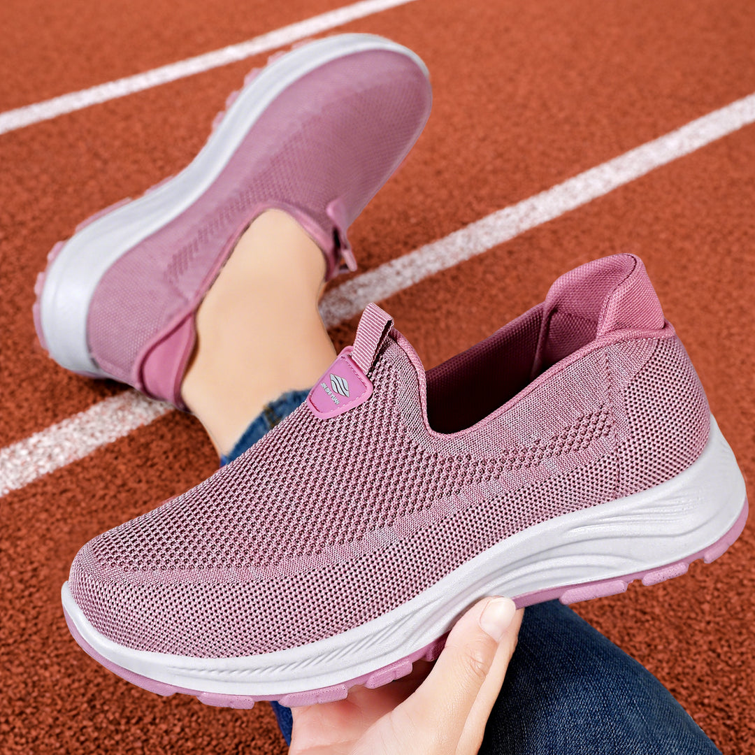 Damen nan nahtloser Strick-Comfort Slip-On Sneaker mit elastischem Einstieg und stoßdämpfender EVA-Zwischensohle Drune