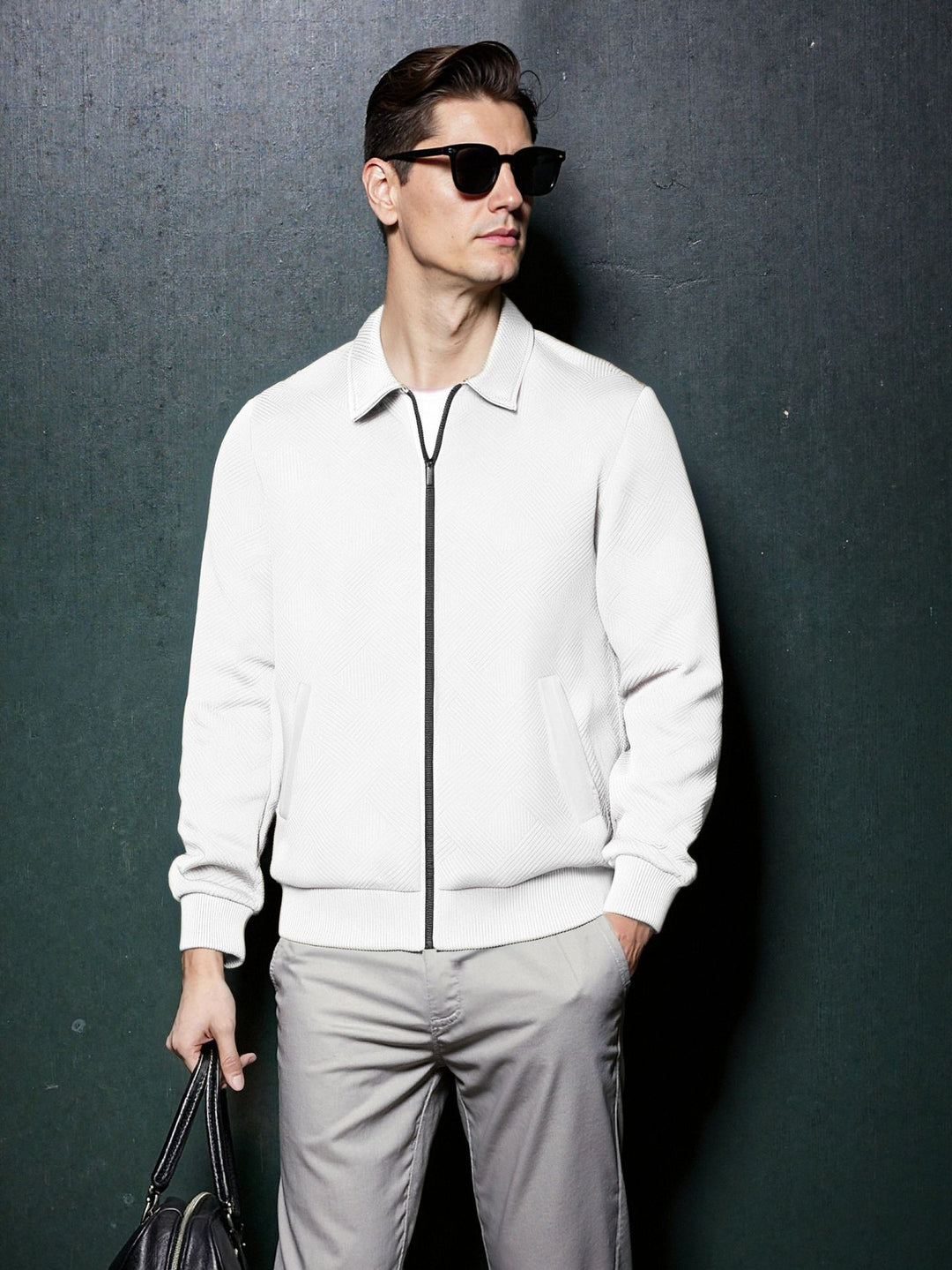 Herren sportliche Jacke mit strukturiertem Design und modernem Kragen Drune