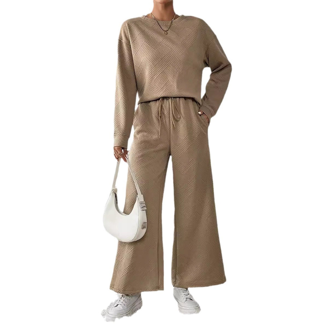Damen gemütliches Lounge-Set mit strukturiertem Muster Drune