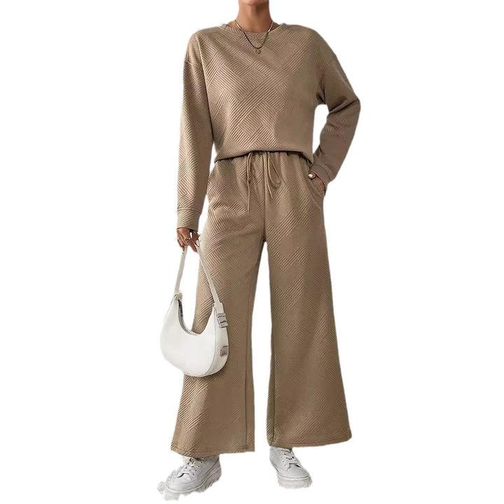Damen gemütliches Lounge-Set mit strukturiertem Muster Drune
