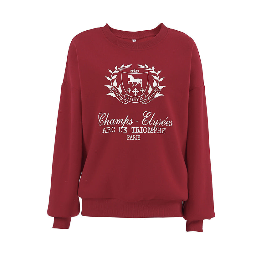 Damen Oversized Sweatshirt mit grafischem Print und weichem Futter Drune