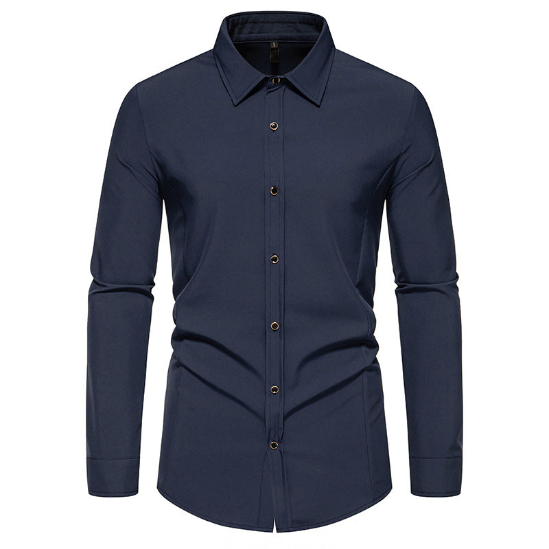 Herren modisches Langarmhemd mit elegantem Schnitt Drune