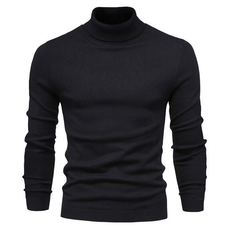 Herren nan schmal geschnittener Rollkragenpullover aus Merino-Baumwollmix mit hohem Kragen Drune