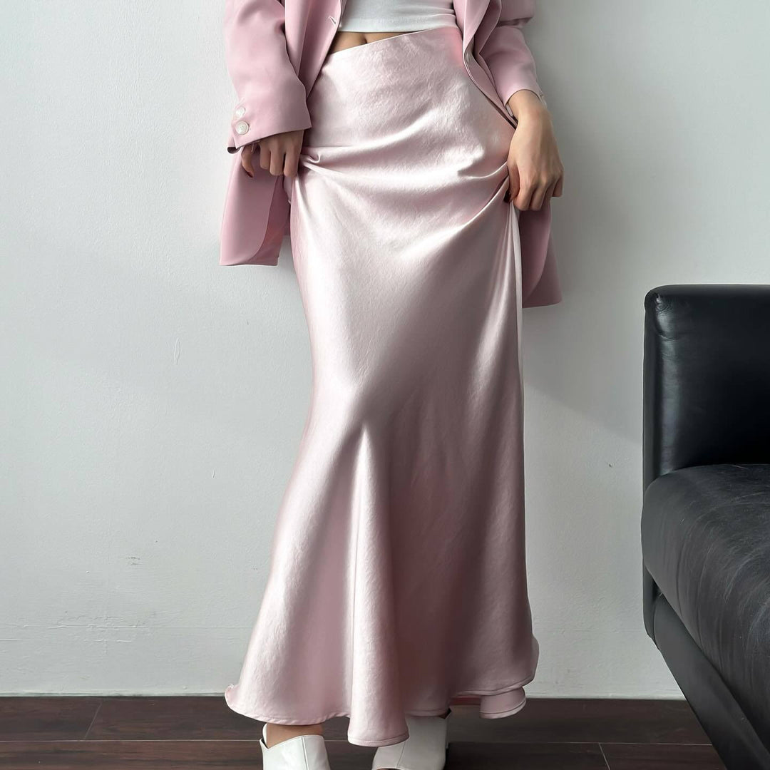 Damen Eleganter Maxirock aus Seidenmix mit figurschmeichelndem Schnitt Drune