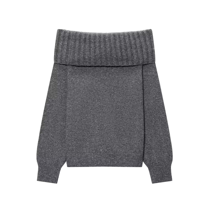 Damen modischer Pullover mit abnehmbaren Kragen Drune