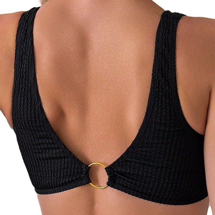 Damen Hochgeschnittener Bikini mit elastischem Bund und modischem Riemen Drune