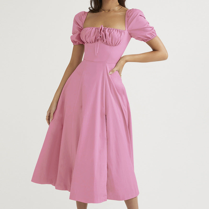 Damen Off-Shoulder Maxikleid mit schmeichelndem Split und elastischem Oberteil Drune