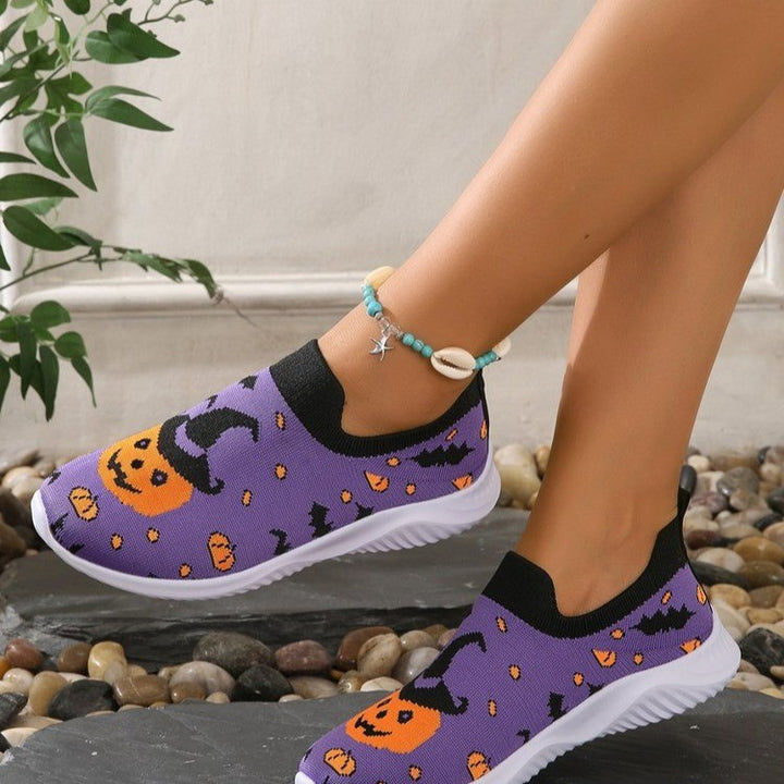 Damen Freizeitschuhe mit Halloween-Motiv und rutschfester Sohle Drune