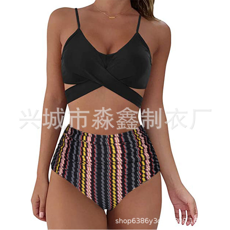 Damen Crop-Top Bikini-Set mit geflochtenem Design Drune