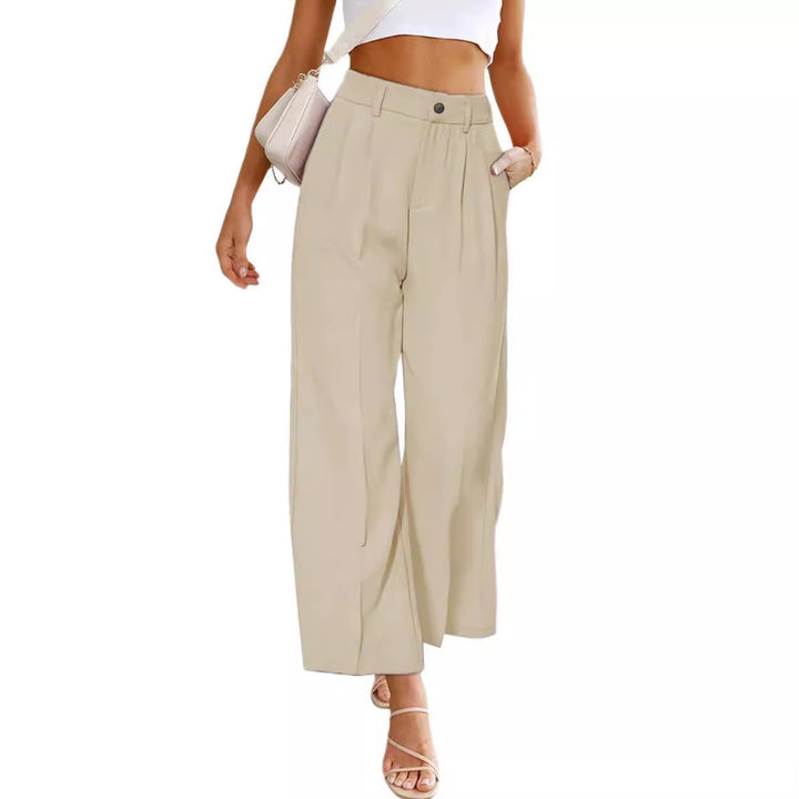 Damen Weit geschnittene Hochbundhose mit Falten und eleganter Passform Drune