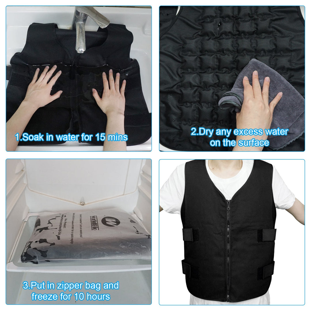 Unisex nan Industrielle Kühlweste mit Gelpack‑Fächern, Reißverschluss und robuster Arbeitsausführung Drune