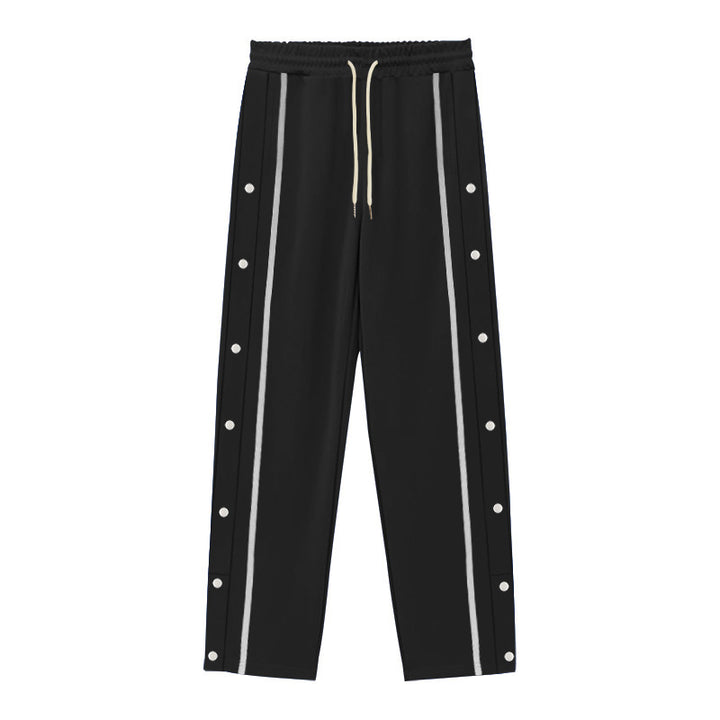 Damen Sportliche Freizeithose mit Druckknöpfen und elastischem Bund Drune