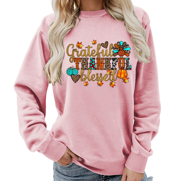 Damen Sweatshirt mit herbstlichem Dankeschön-Motiv Drune