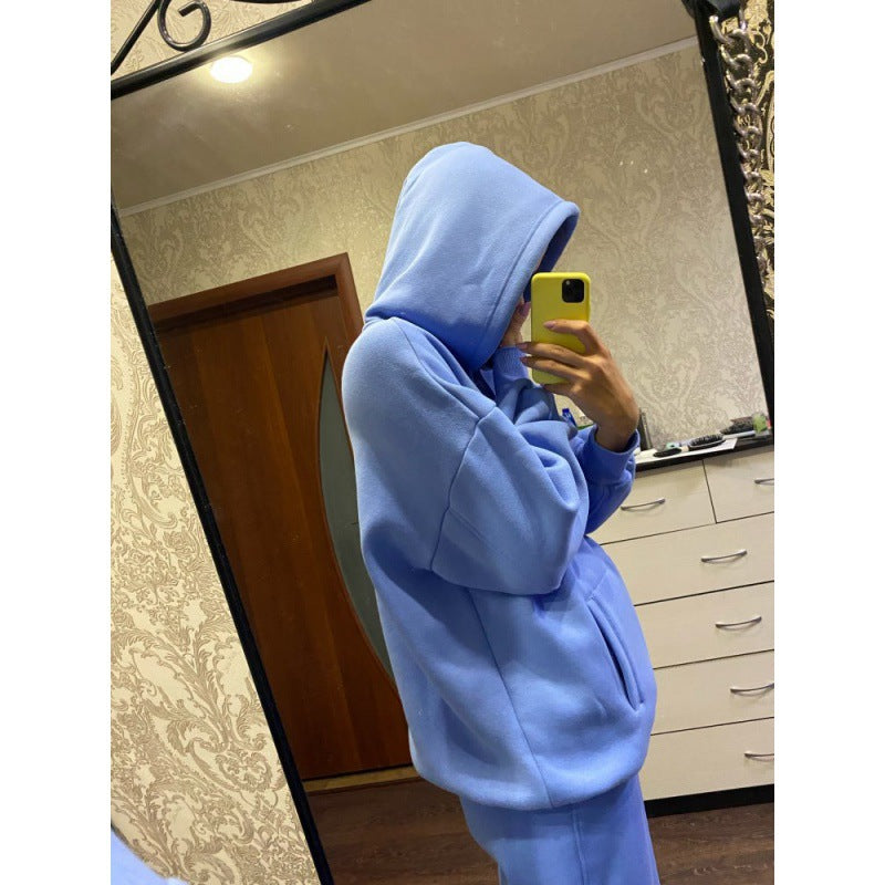 Damen Freizeit-Loungewear-Set mit gemütlichem Kapuzenpullover und bequemen Jogginghosen Drune
