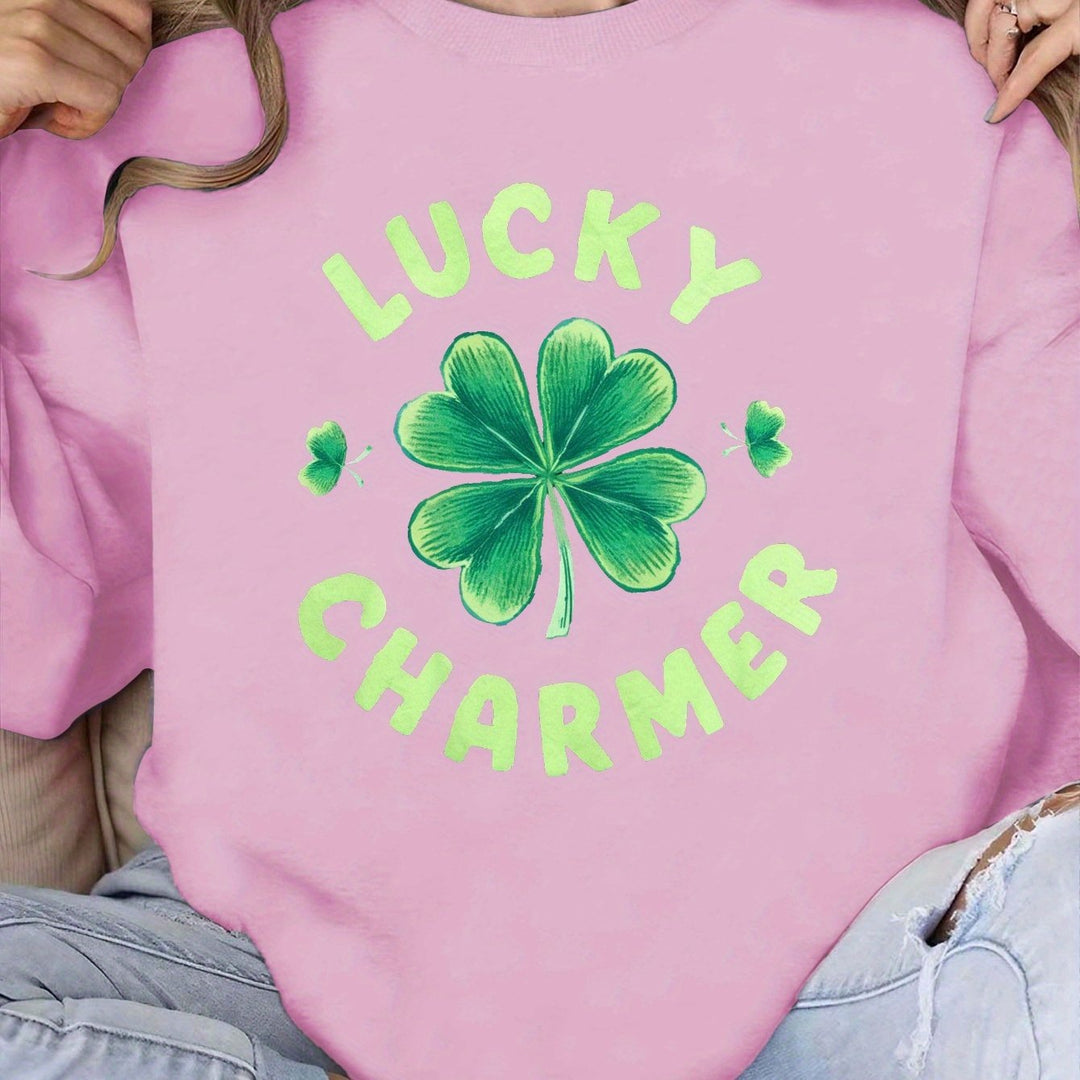 Damen Sweatshirt mit trendigem Klee-Design und inspirierendem Schriftzug Drune