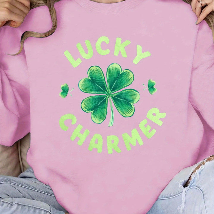 Damen Sweatshirt mit trendigem Klee-Design und inspirierendem Schriftzug Drune