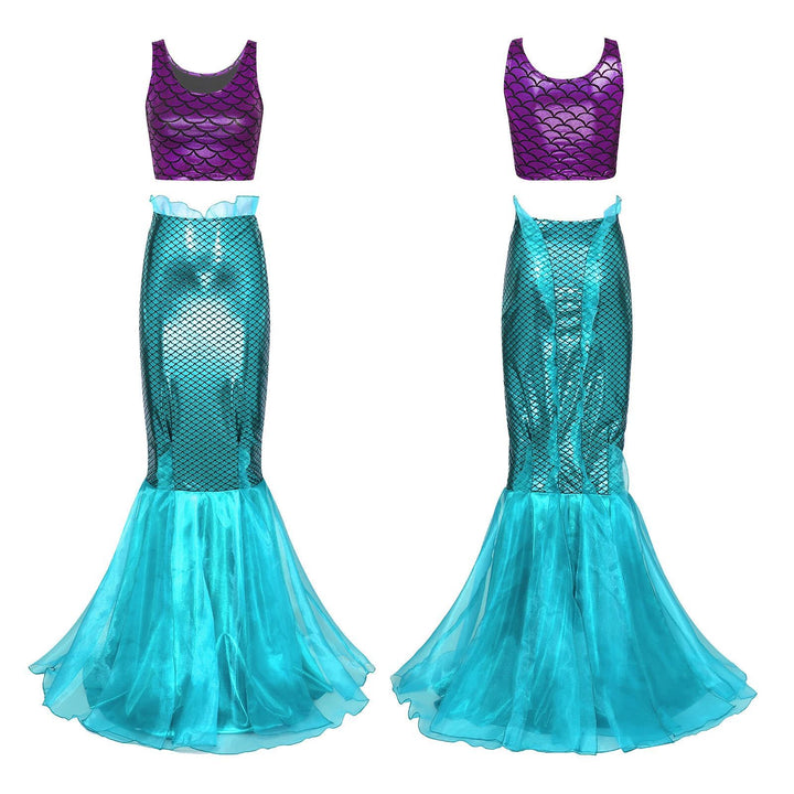 Damen Meerjungfrau-Kleid mit schimmerndem Oberteil und voluminösem Tüllrock Drune