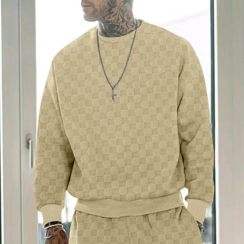 Herren lässiger oversized Sweatshirt mit strukturiertem Design Drune