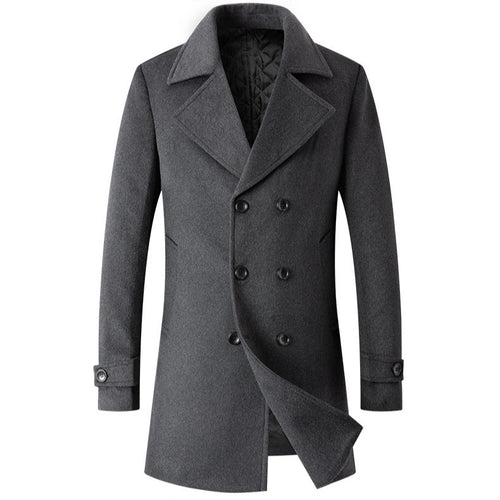 Herren eleganter, taillierter Wollmantel Drune