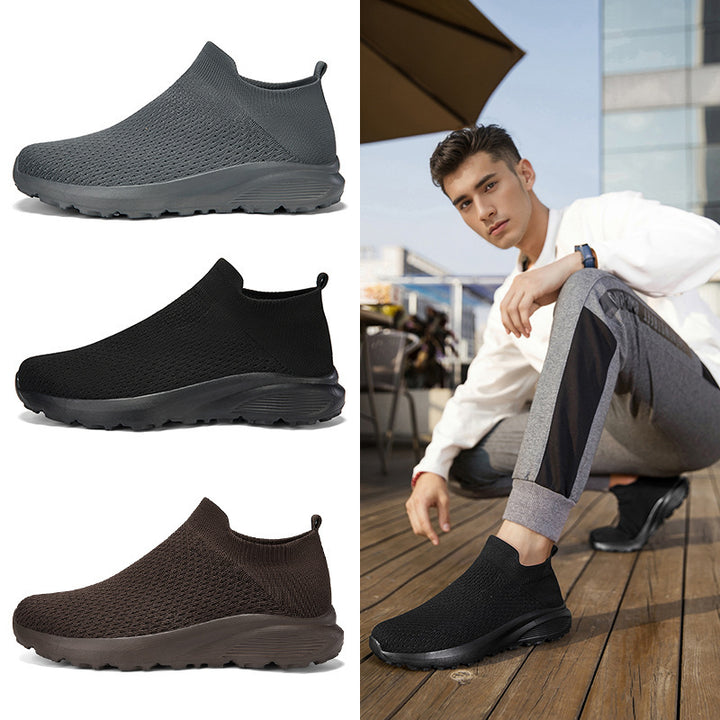 Unisex nan elastischer Strick-Schlupfschuh mit konturierter viskoelastischer Innensohle und rutschfester stoßdämpfender Laufsohle Drune