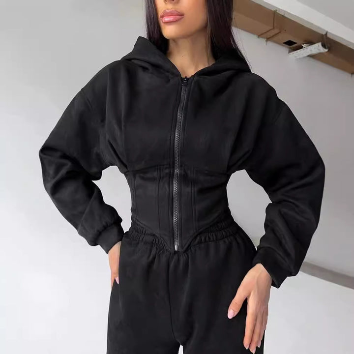 Damen modischer Jumpsuit mit tailliertem Design und innovativem Reißverschluss Drune
