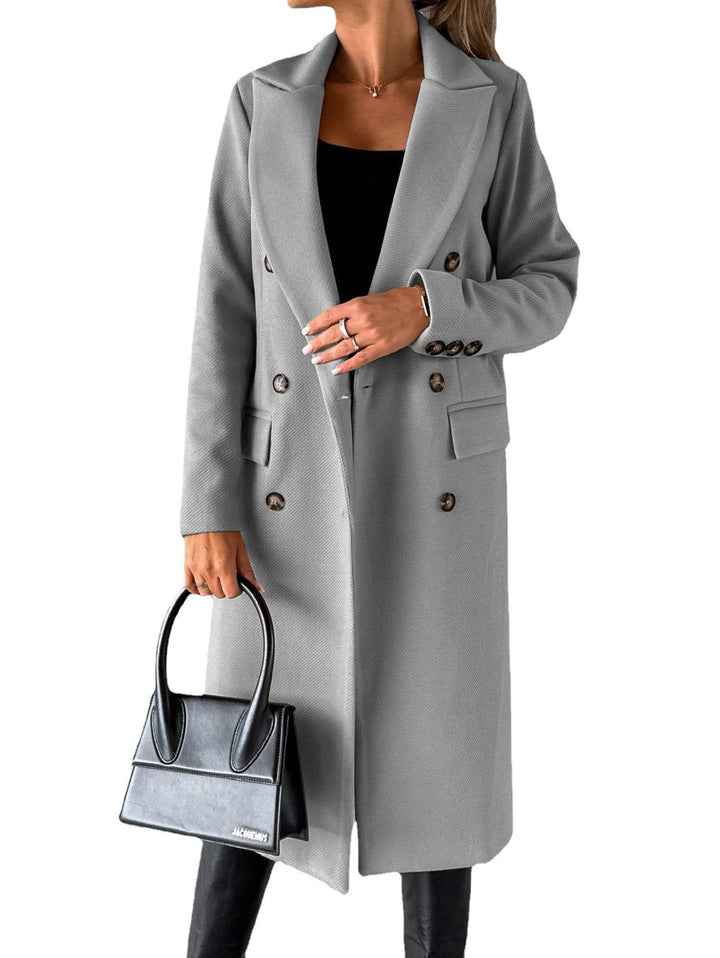 Damen eleganter und bequemer Wollmantel Drune