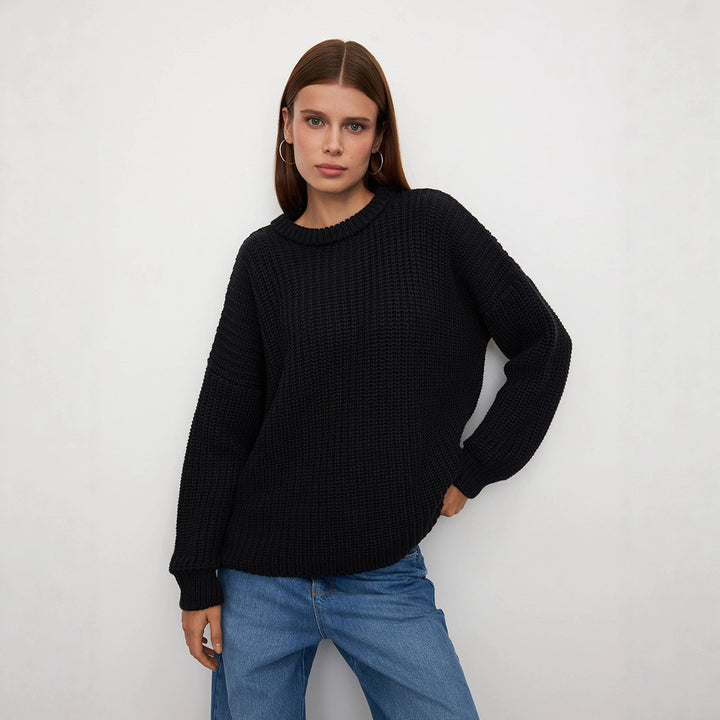 Damen Oversized Strickpullover mit lässigem Schnitt Drune