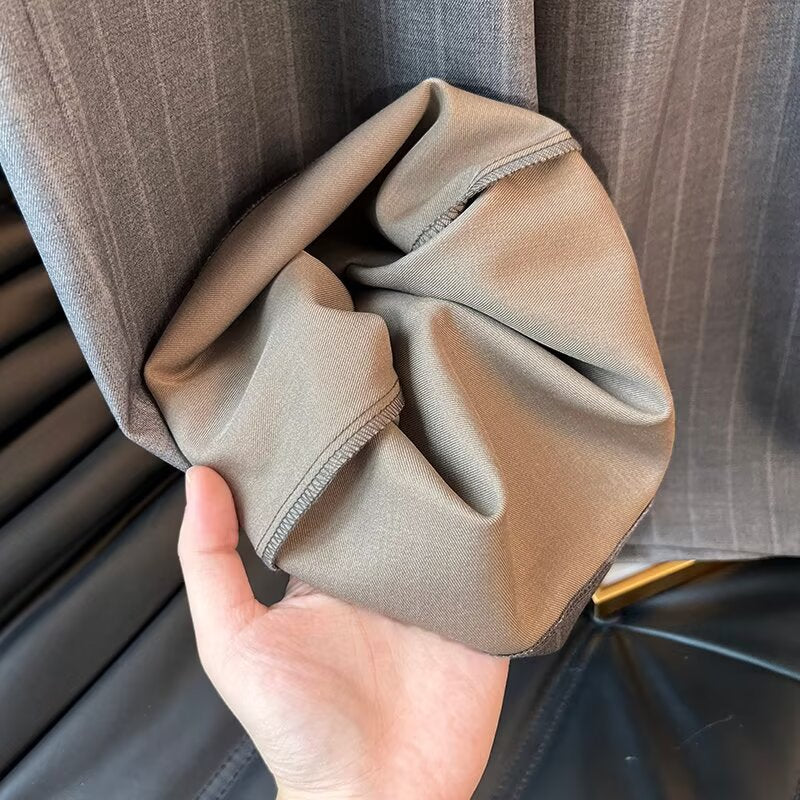 Damen Elegante weite Streifenhose mit hohem Bund Drune