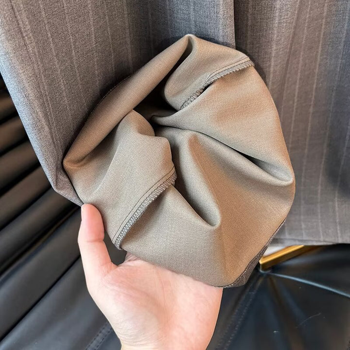 Damen Elegante weite Streifenhose mit hohem Bund Drune