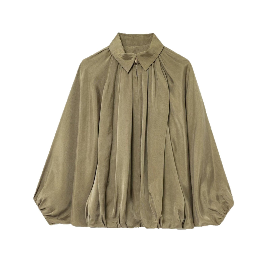 Damen elegante Bluse mit Raffungen und lässiger Passform Drune