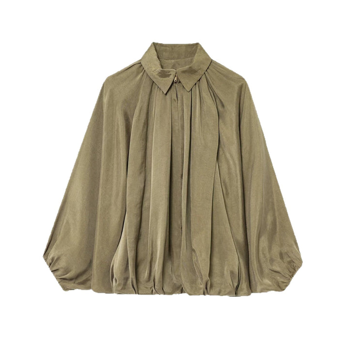 Damen elegante Bluse mit Raffungen und lässiger Passform Drune