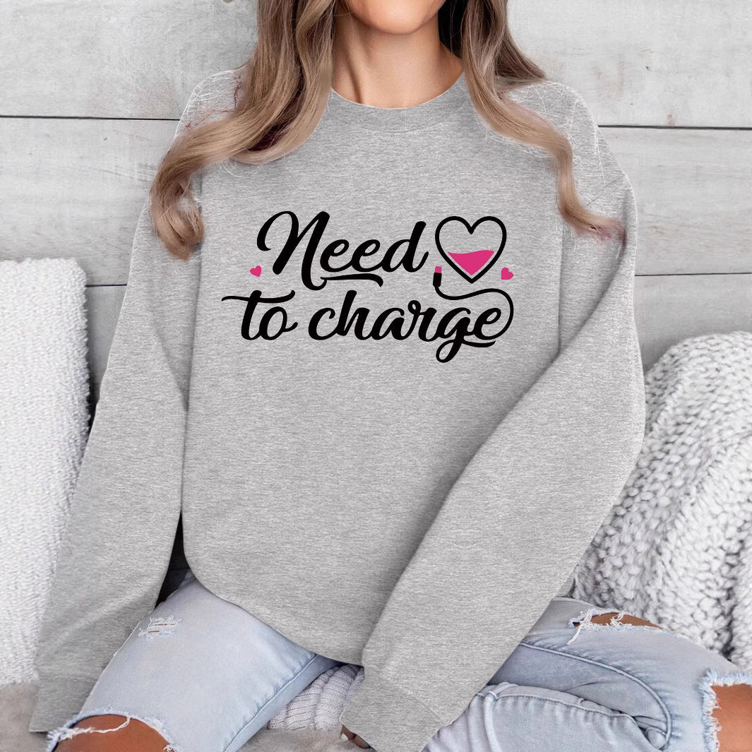 Damen Sweatshirt mit inspirierendem Herzspruch und lässigem Schnitt Drune
