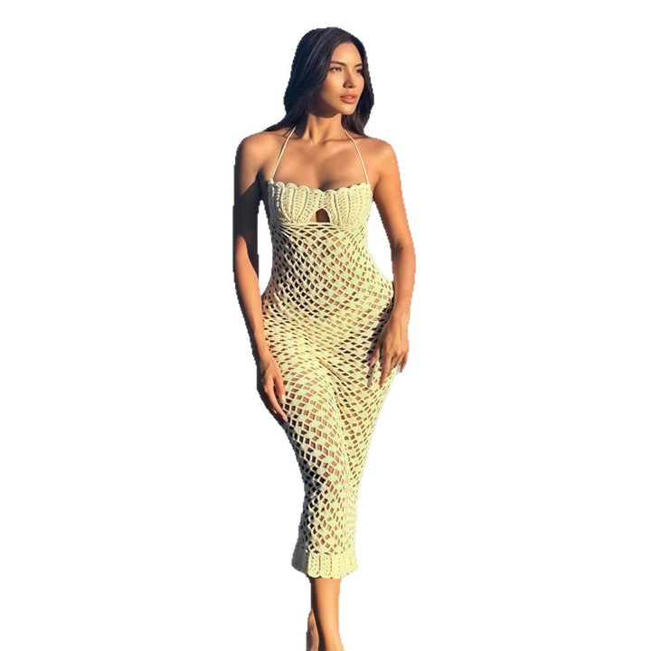 Damen Häkelstrandkleid mit verführerischem Off-Shoulder Design und luftigen Details Drune