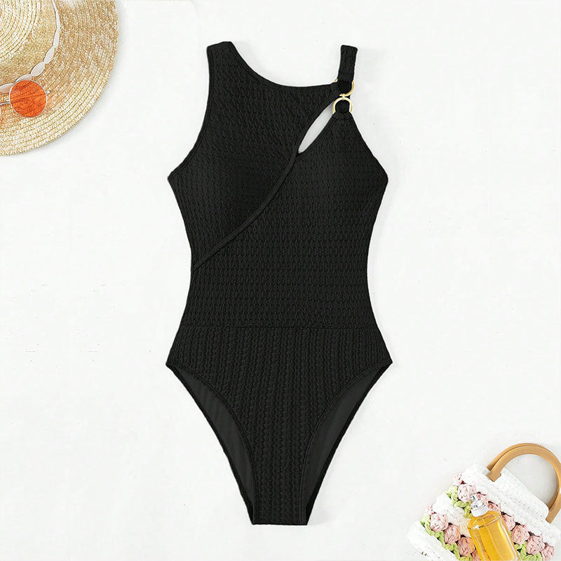 Damen eleganter Einteiler Badeanzug mit raffiniertem Schnitt Drune