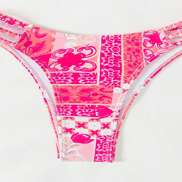Damen Bandeau-Bikini mit verspieltem floralem Design Drune