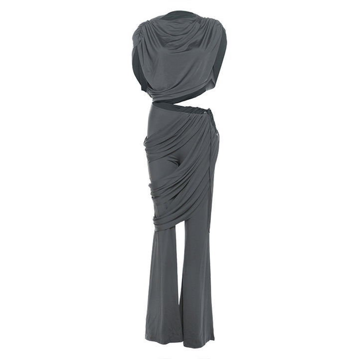Damen Elegantes Set mit gerafftem Oberteil und weitem Bund Drune