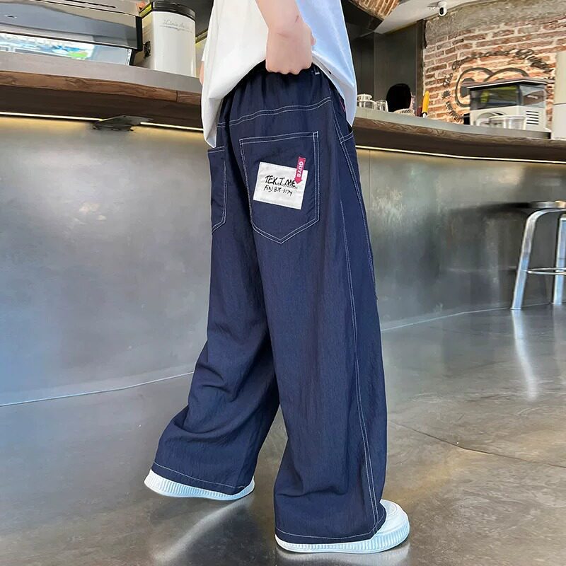Damen weite und bequeme Denim-Hose mit praktischen Taschen Drune