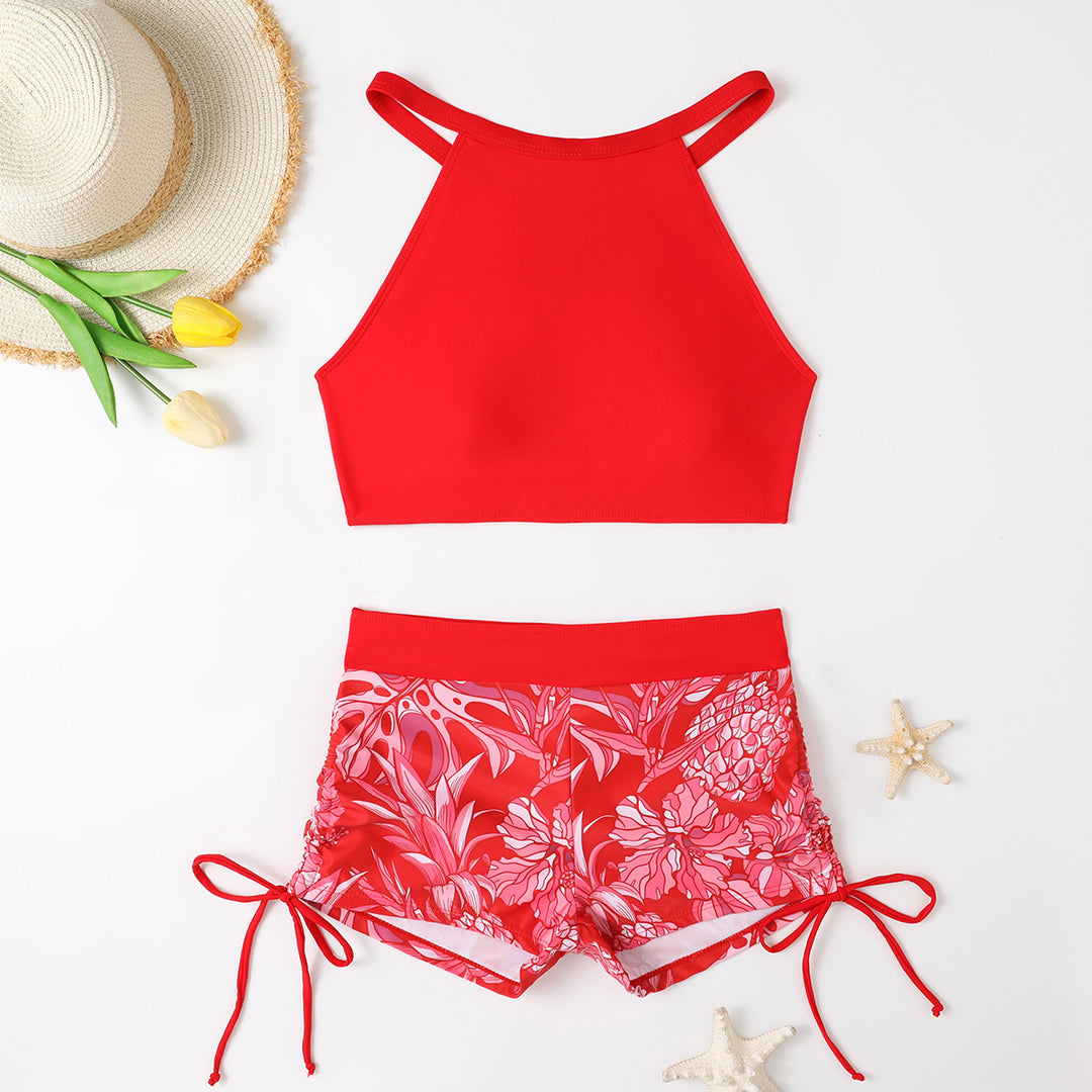 Damen Sportliches Bikiniset mit buntem Muster Drune