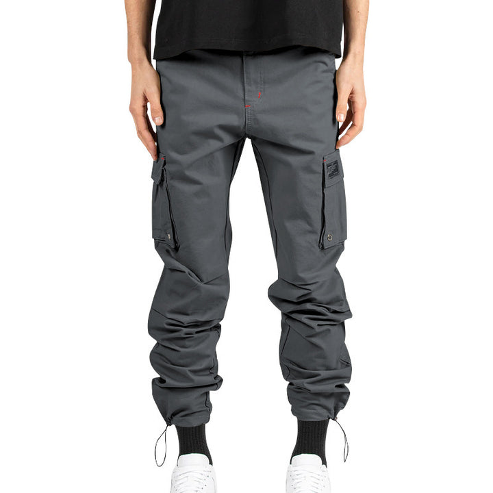 Herren nan urbaner Utility-Jogger mit geknöpften Cargotaschen und verstellbarem Knöchelzug Drune