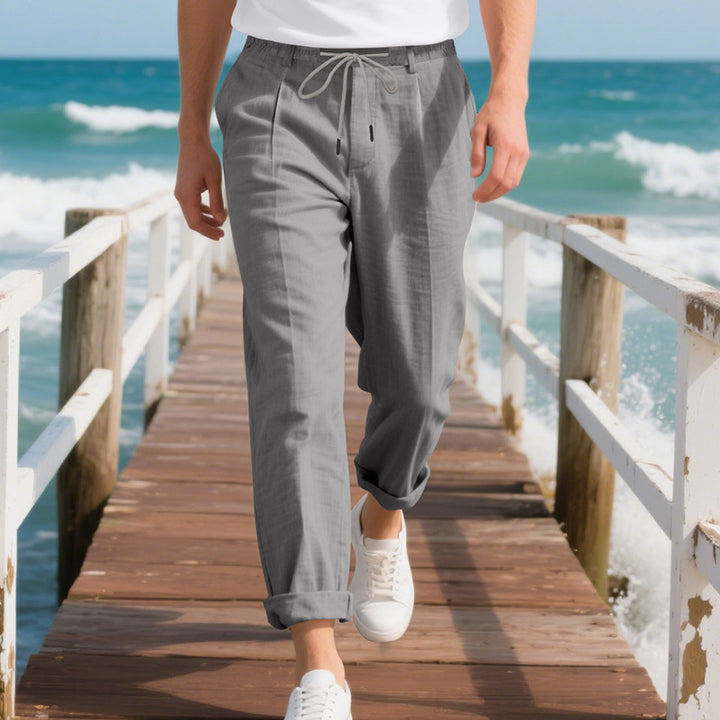 Herren Leichte Freizeithose mit elastischem Bund und seitlichem Kordelzug Drune