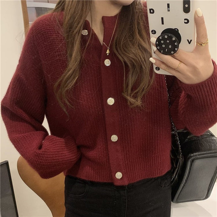 Damen Strickjacke mit raffinierter Knopfdetail und weitem Schnitt Drune