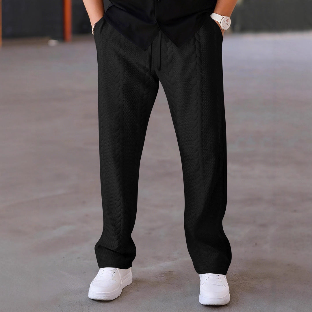 Herren elegante Freizeithose mit strukturiertem Design und elastischem Bund Drune