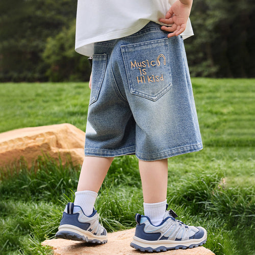 Jungen lässige Denim-Shorts mit kreativen Stickdetails Drune