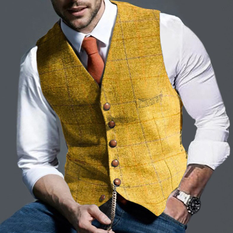 Herren elegante Trachtenweste aus hochwertigem Stoff Drune